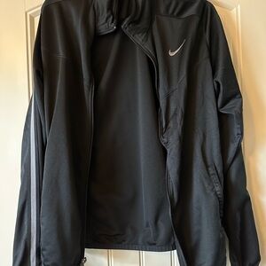 Nike Men’s Black Performance Zip-Up Jacket with Reflective Swoosh